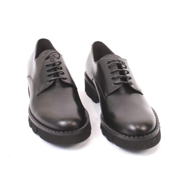 Luca Grossi 038a Black Leather Platform Lace-Up Loafers Shoes - Picture 2 of 8